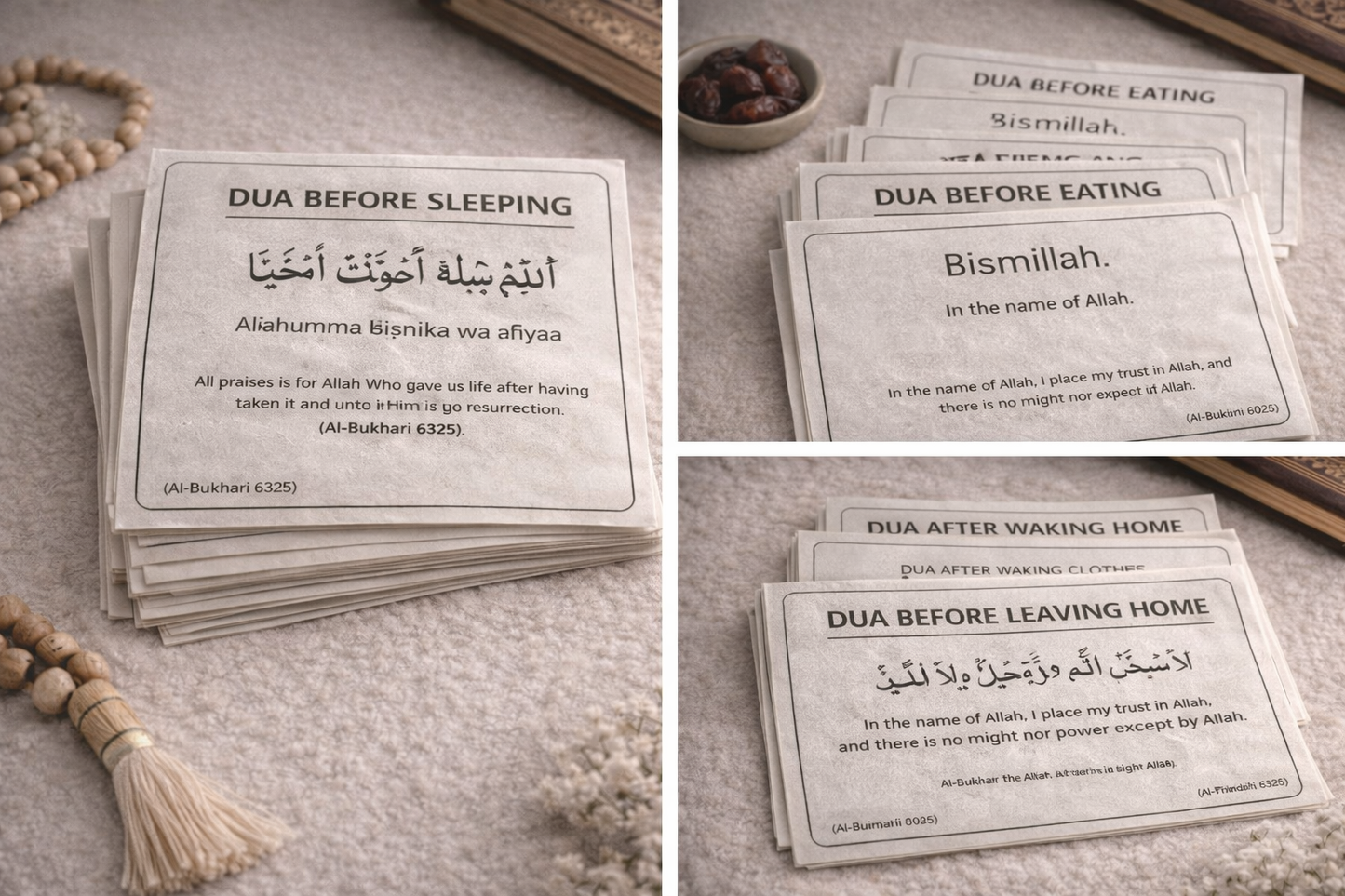 English Daily Dua Stickers Set of 12 Islamic learning stickers for kids home wall dua