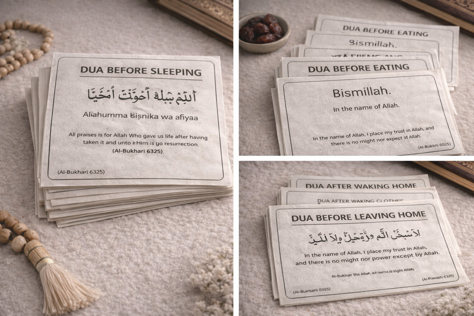 English Daily Dua Stickers Set of 12 Islamic learning stickers for kids home wall dua
