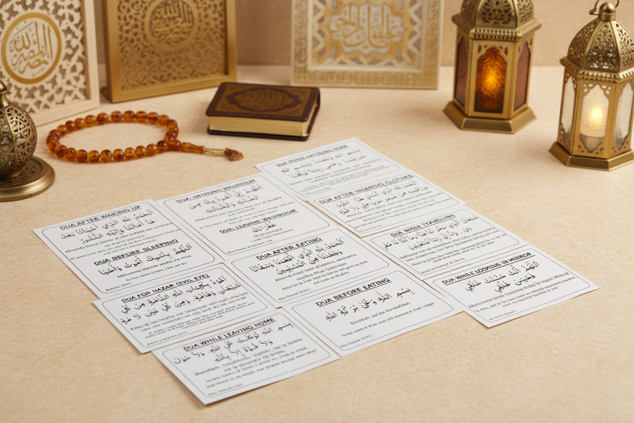 12 English Daily Dua Stickers Set of 12 Islamic learning stickers for kids and families